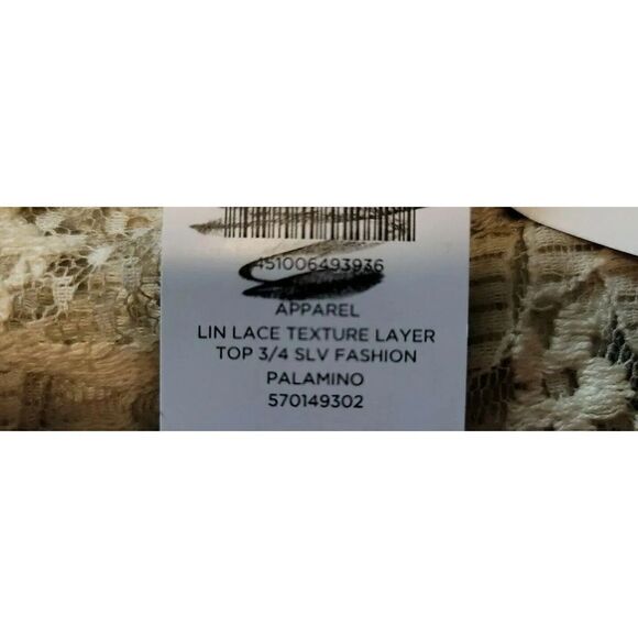 Chico's  Size 0 NWT Women's Lace Textured Layered Shirt Beige Size Small  t2 - Picture 9 of 9